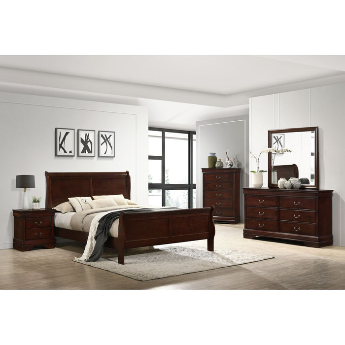 Louis Philippe - 5-Drawer Chest (Sturdy) - Cherry