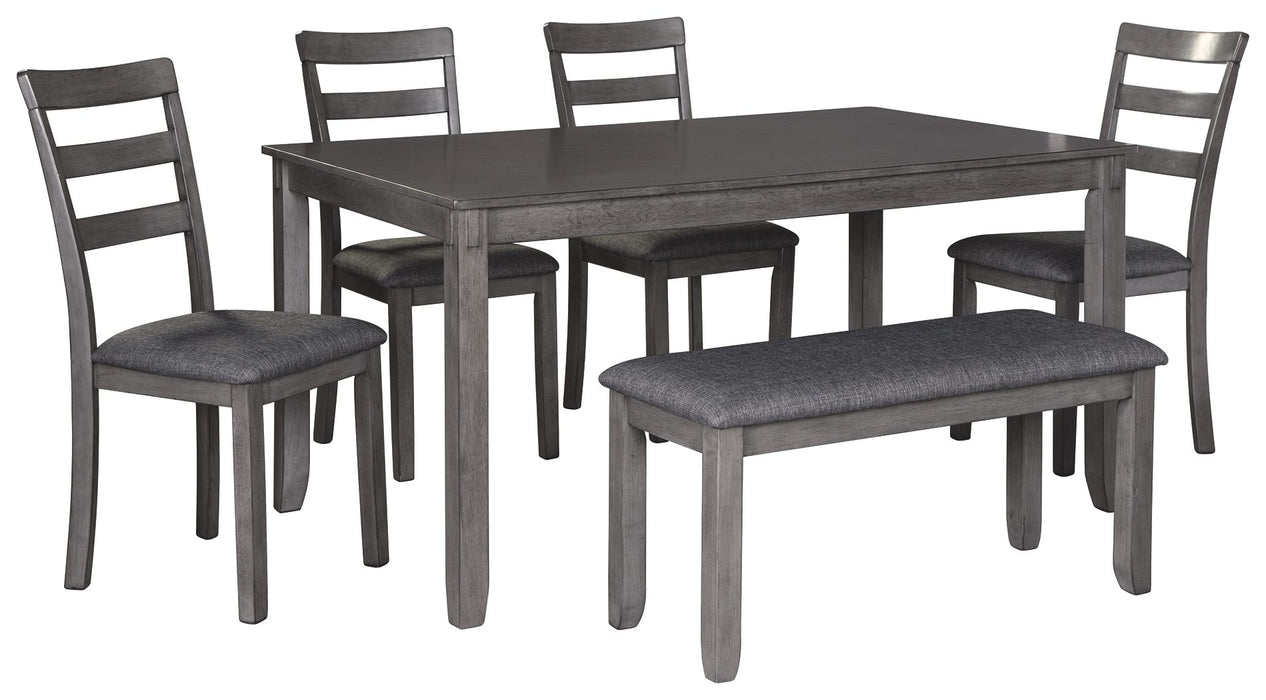 Bridson - Gray - Rect Drm Table Set (Set of 6)