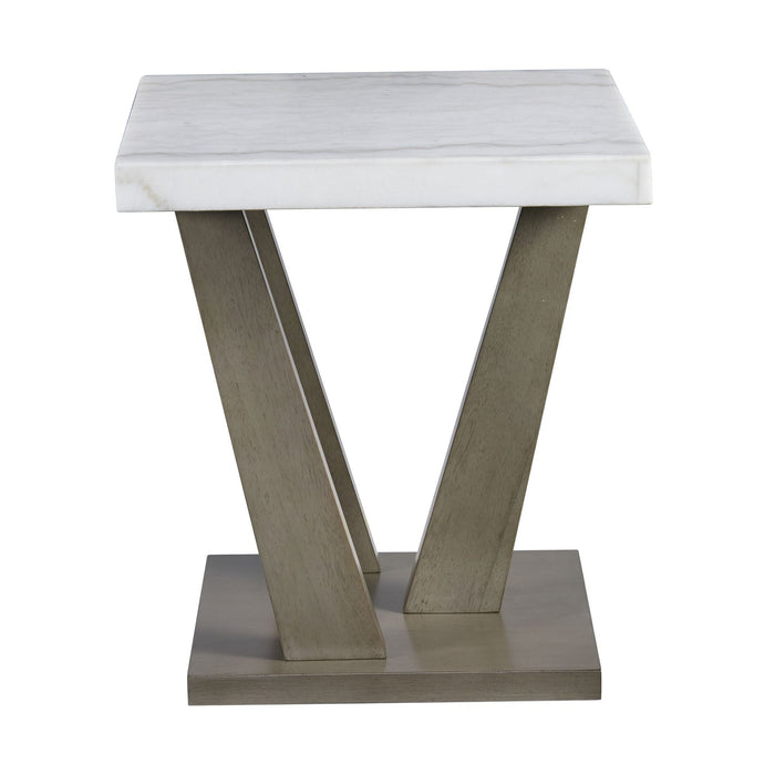 Greta - Square End Table - Gray