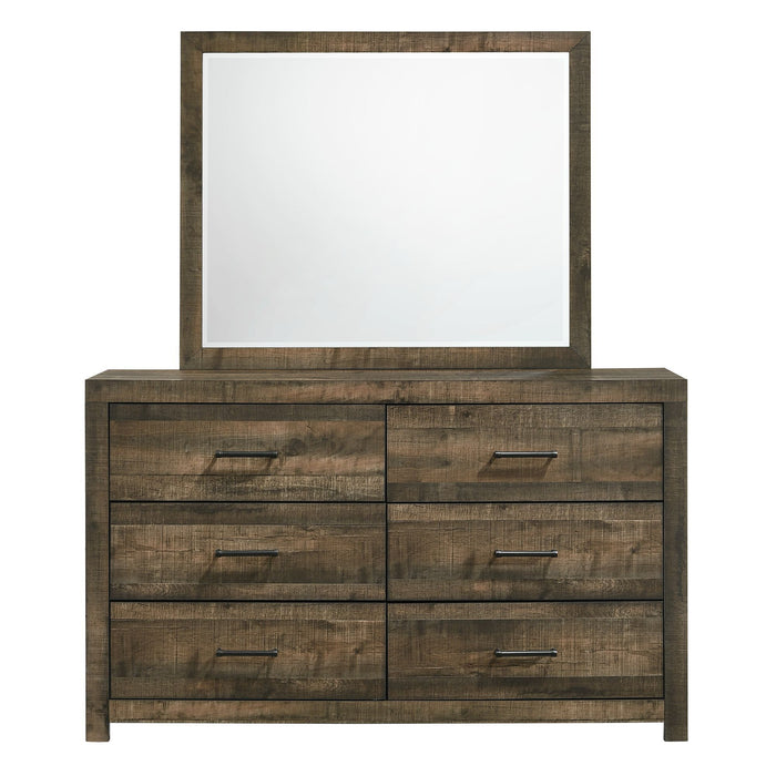 Bailey - 6 Drawer Dresser & Mirror Set - Walnut