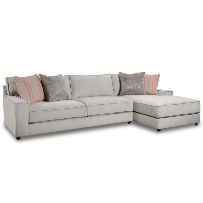 572 - 2 Pc Sectional With Rhf Chaise - Candor Ash And 4 Pillows