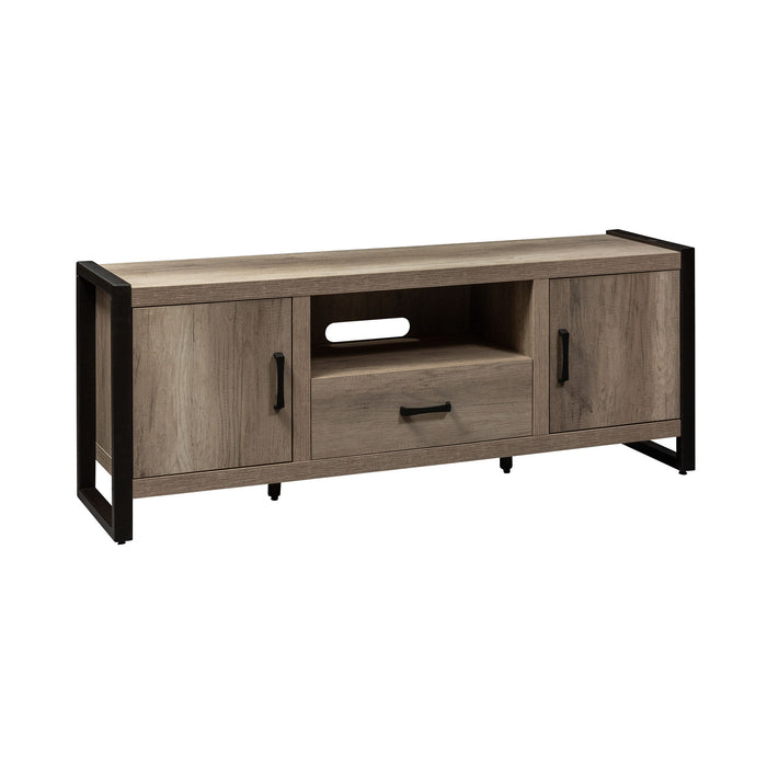 Sun Valley - 64" TV Console With Faux Metal - Light Brown