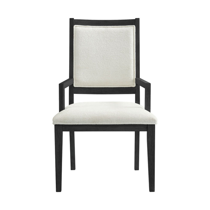Versailles - Contemporary Arm Chair & Boucle Fabric (Set of 2) - White / Black