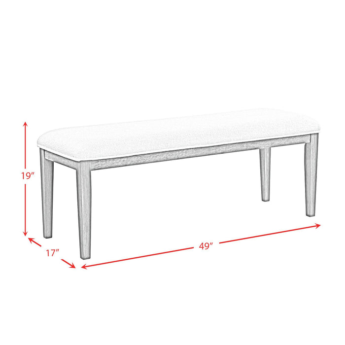 Versailles - Contemporary Dining Bench Boucle - White / Grey