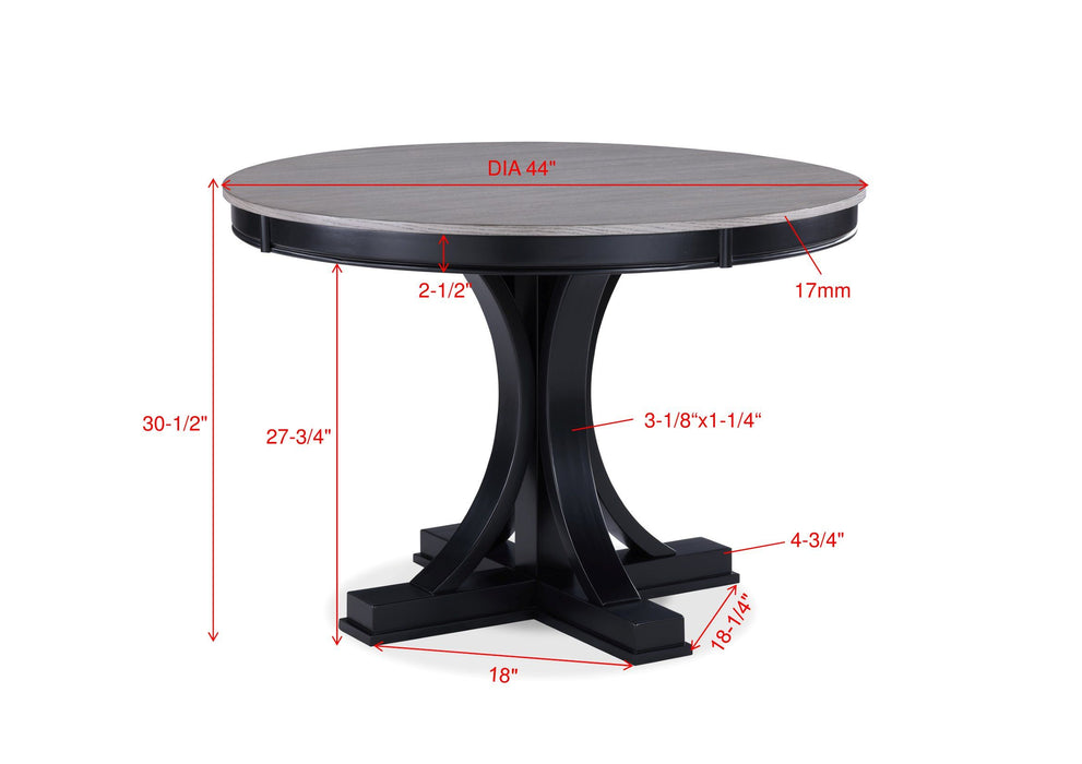 Harriet - Round Dining Table - Charcoal & Gray