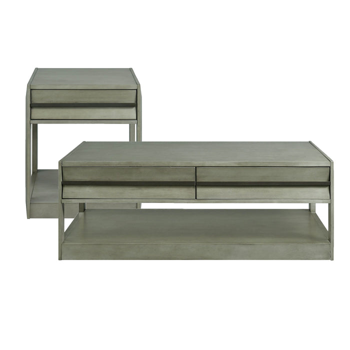 Gordon - 2 Piece Occasional Table Set Coffee Table & End Table - Gray