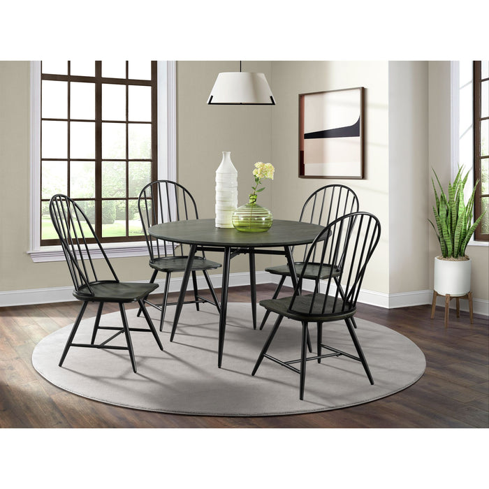 Keenan - 5 Piece Standard Height Dining Set - Table And Four Chairs - Black