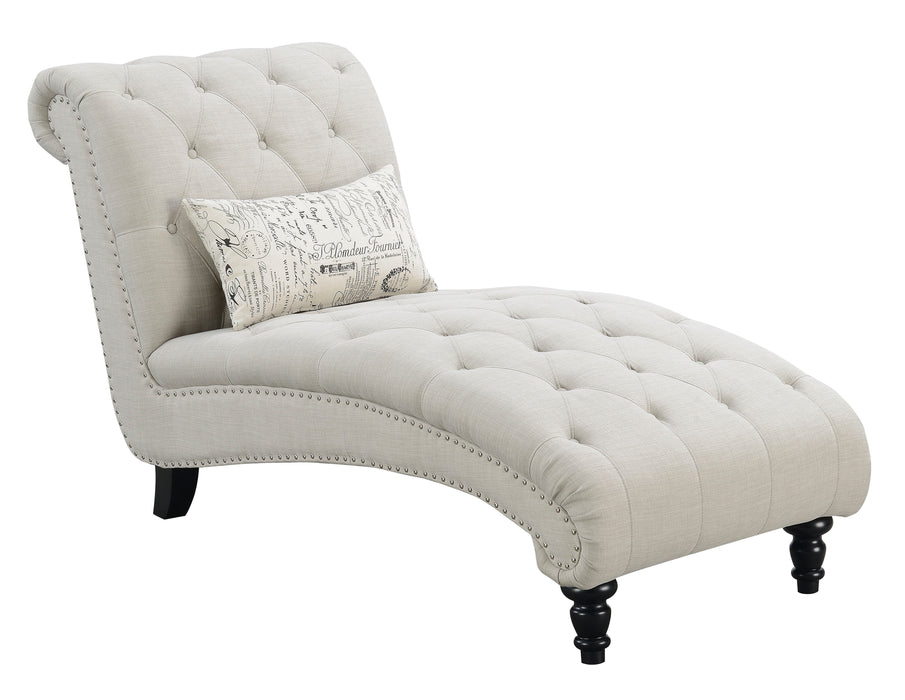 Hutton II - Tufted Chaise - Ivory