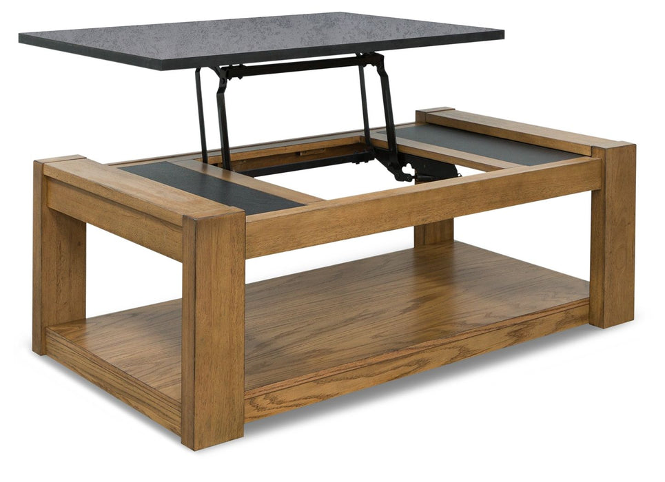 Light oak lift shop top coffee table
