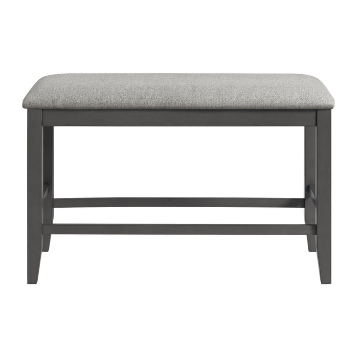 Seneca - Counter Bench Without Back And With Grey Fabric - Grey
