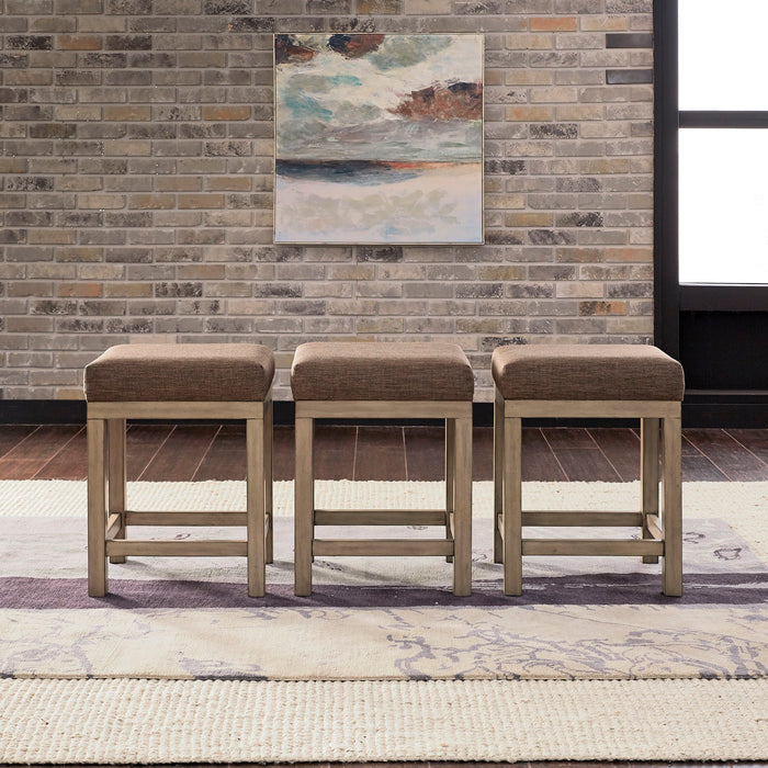 Sun Valley - Upholstered Console Stools (3 Piece Set) - Light Brown