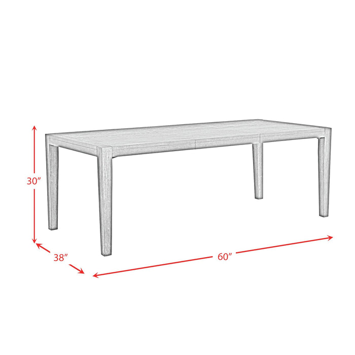 Versailles Contemporary - Rectangular Dining Table With 1 X 24 Leaf - Grey