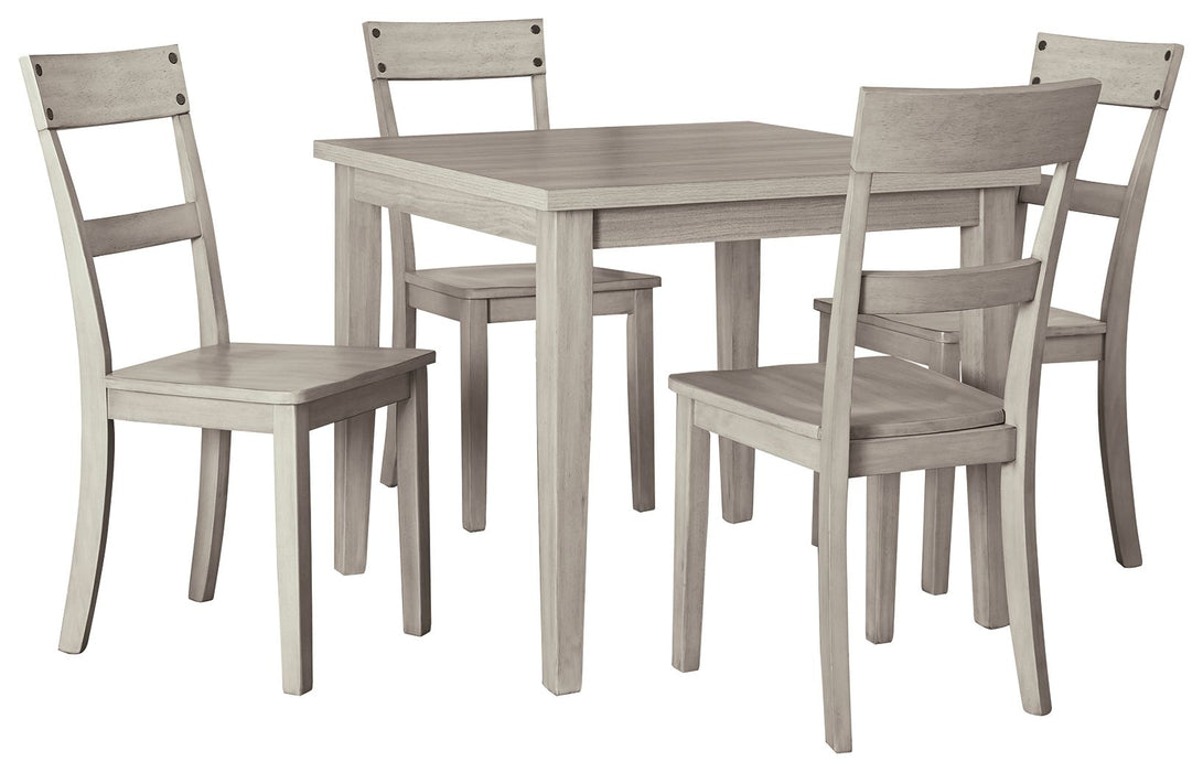 Loratti - Gray - Square Drm Table Set (Set of 5)