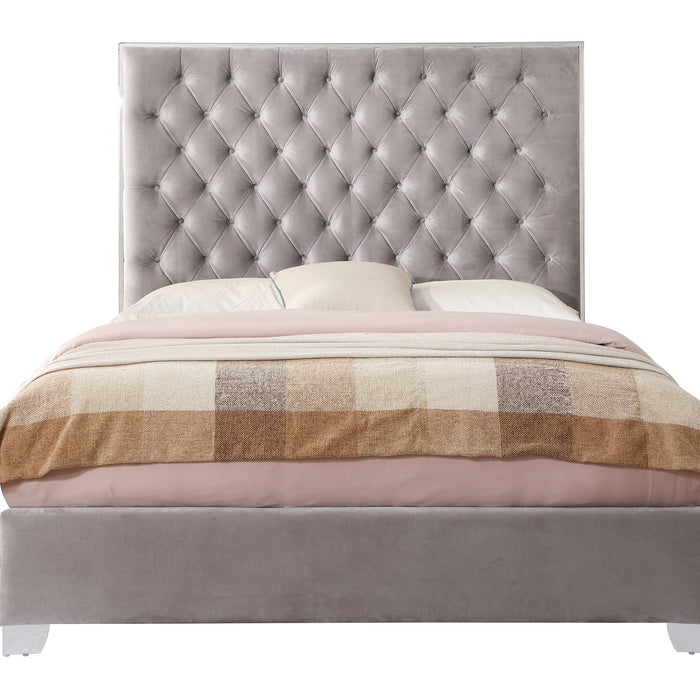 Lacey - California King Upholstered Bed - Silver Gray