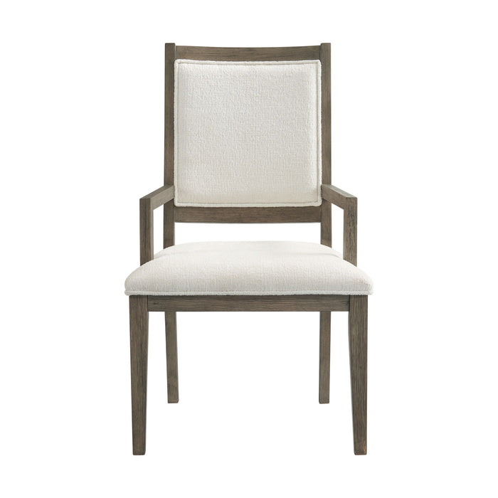 Versailles - Contemporary Dining Arm Chair & Boucle (Set of 2) - White / Grey
