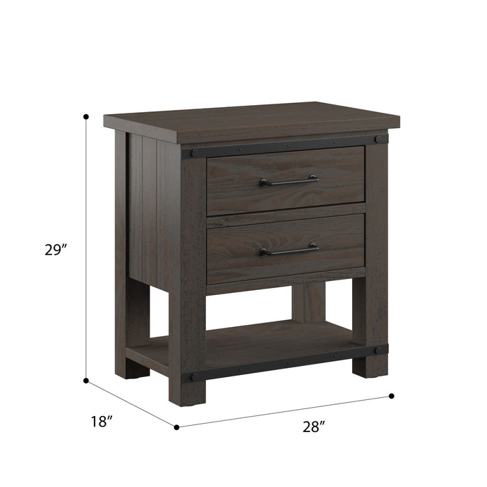 Newton - Nightstand With USB - Cocoa Brown