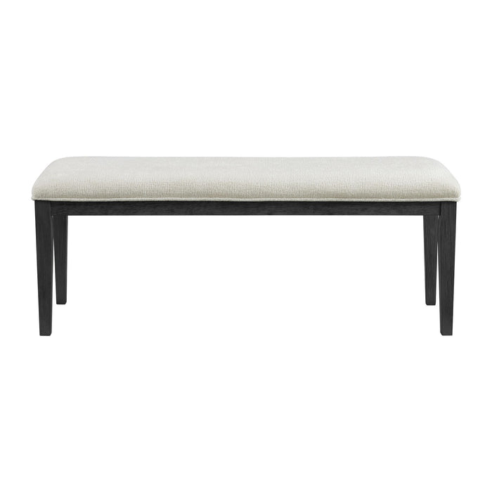 Versailles Contemporary - Dining Bench With Boucle White Fabric - Black