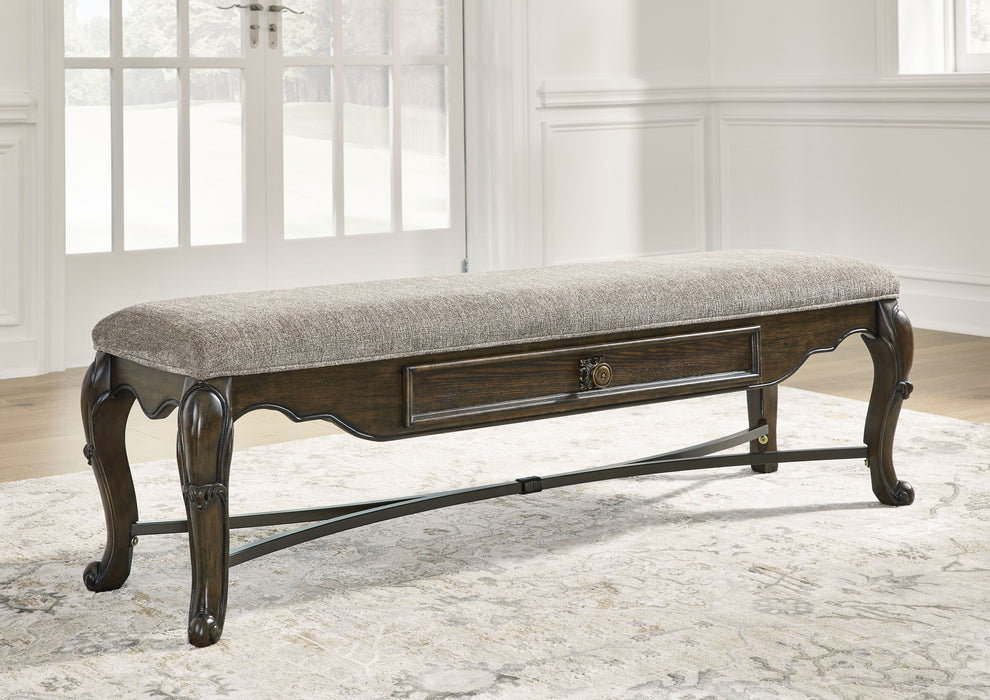 Maylee - Dark Brown - Upholstered Storage Bench