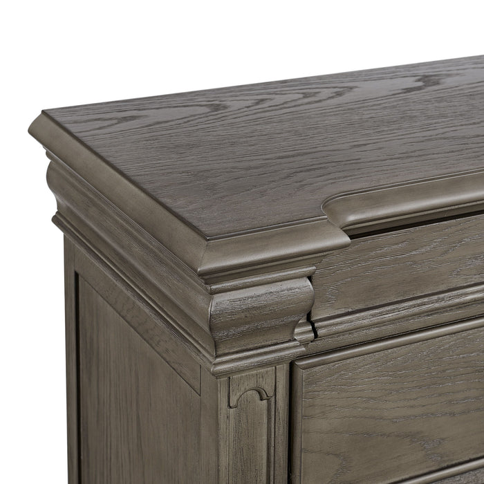 Kings Court - 3 - Drawer Nightstand (Sliding Top) - Gray