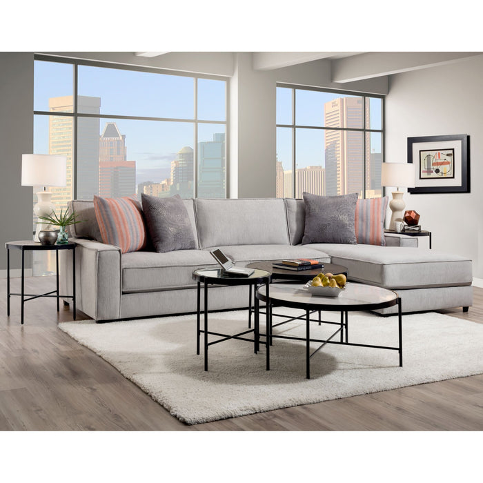 572 - 2 Pc Sectional With Rhf Chaise - Candor Ash And 4 Pillows