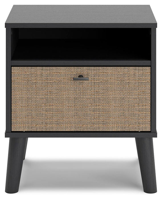 Charlang - Black / Gray - One Drawer Night Stand