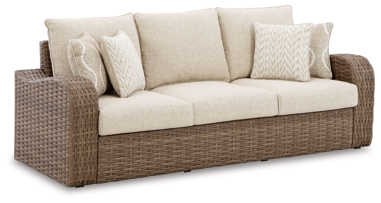 Sandy Bloom - Beige - Sofa With Cushion