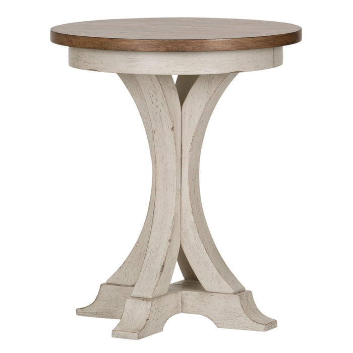 Farmhouse Reimagined - Round Chair Side Table - White