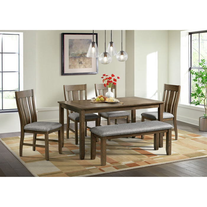 Everett - 6 Piece Dining Set (Table + 4 Chairs + Bench) - Brown Acacia