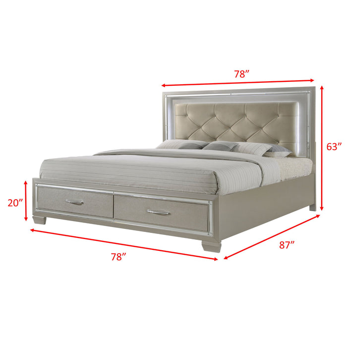 Platinum - Platform Storage Bedroom Set