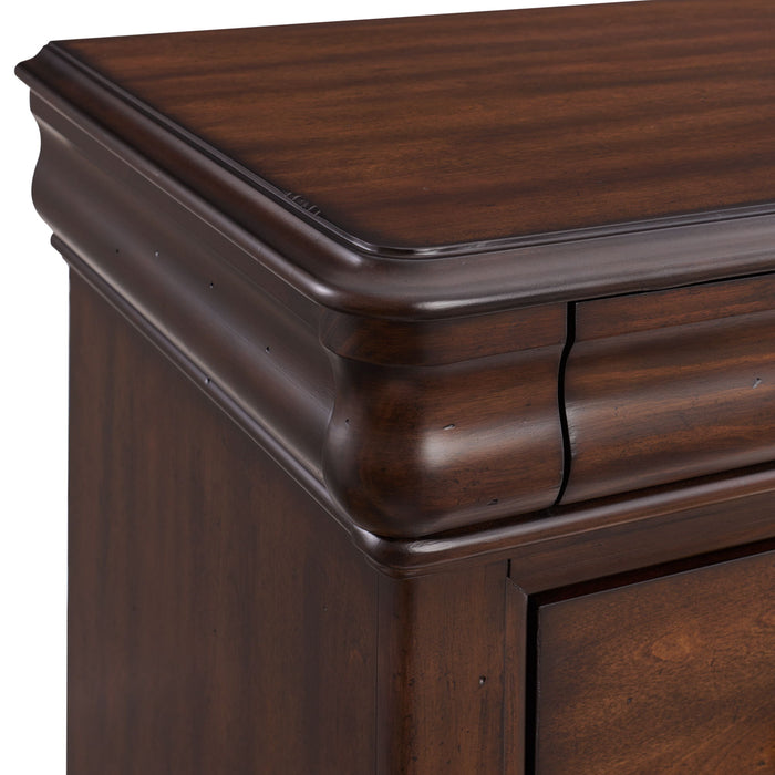 Phillipe - 3-Drawer Nightstand With USB - Cherry