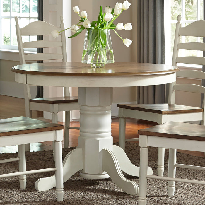 Springfield - Pedestal Table - White