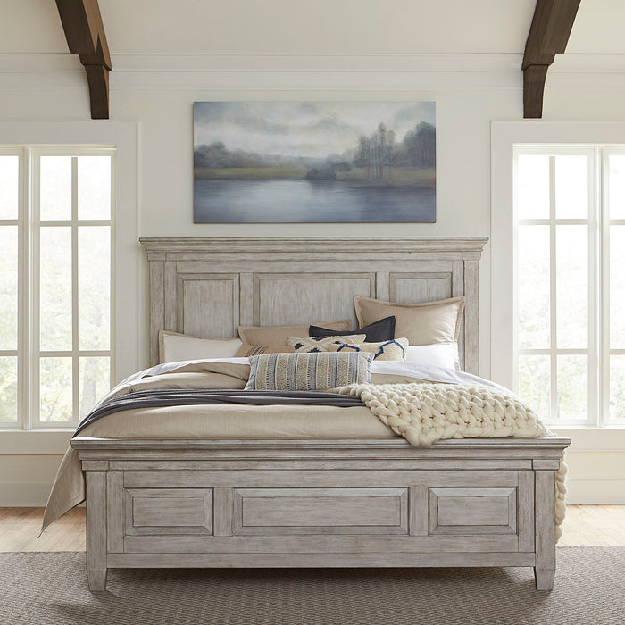 Heartland - 4 Piece Bedroom Set (California King Panel Bed, Dresser & Mirror, Nightstand) - White