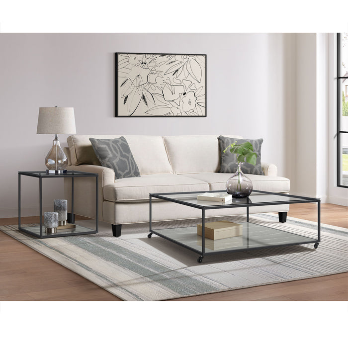 Yasmin - 2 Piece Occasional Table Set Coffee Table & End Table - Grey