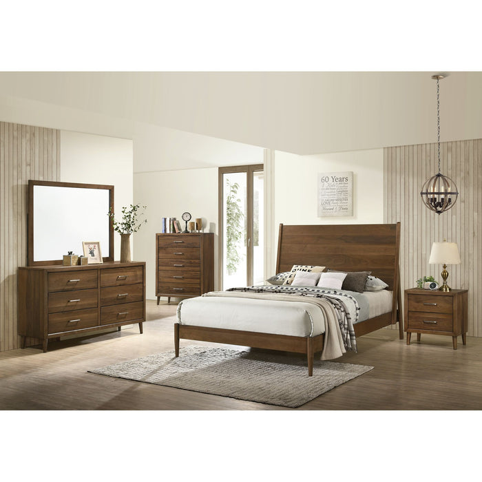 Malibu - 6 Drawer Dresser & Mirror - Walnut