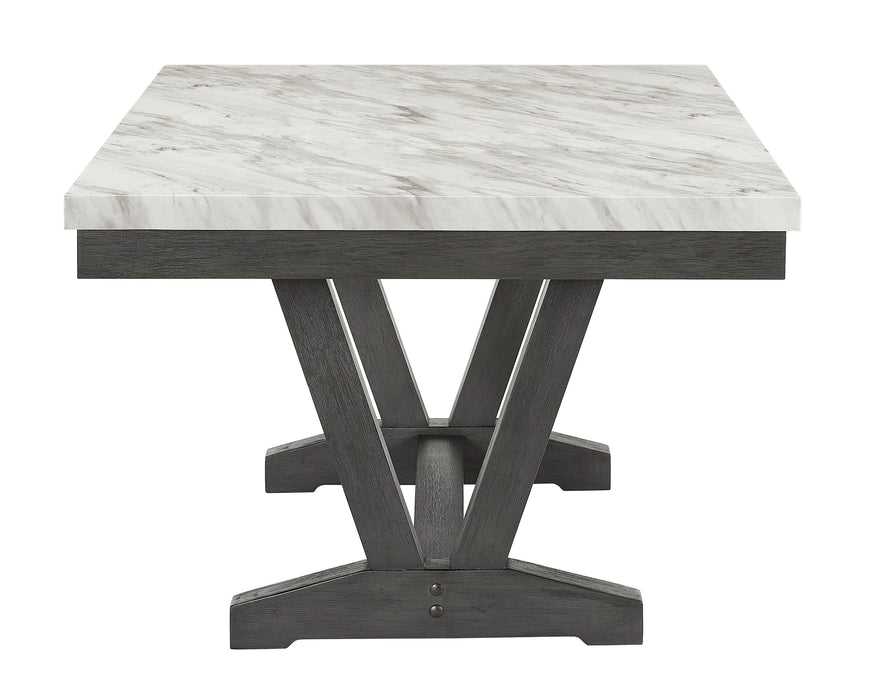 Vance - Faux Marble Dining Table - White