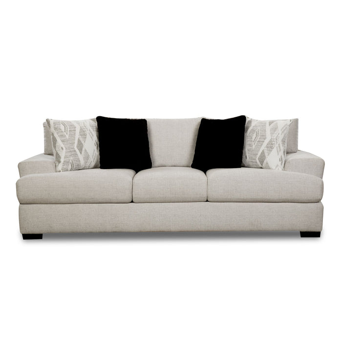 9010 - Sofa - Fentasy Silver With 2 Pillows Naples Black, 2 Pillows Exotica Birch