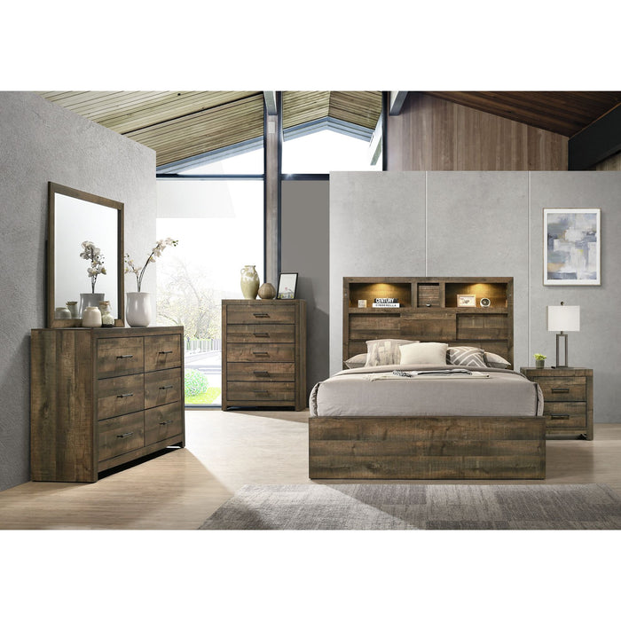 Bailey - Bookcase Panel Bed With Bluetooth